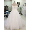 Nagelneues wirkliches Beispiel-Brauthochzeits-Kleid mit funkendem Ausschnitt
